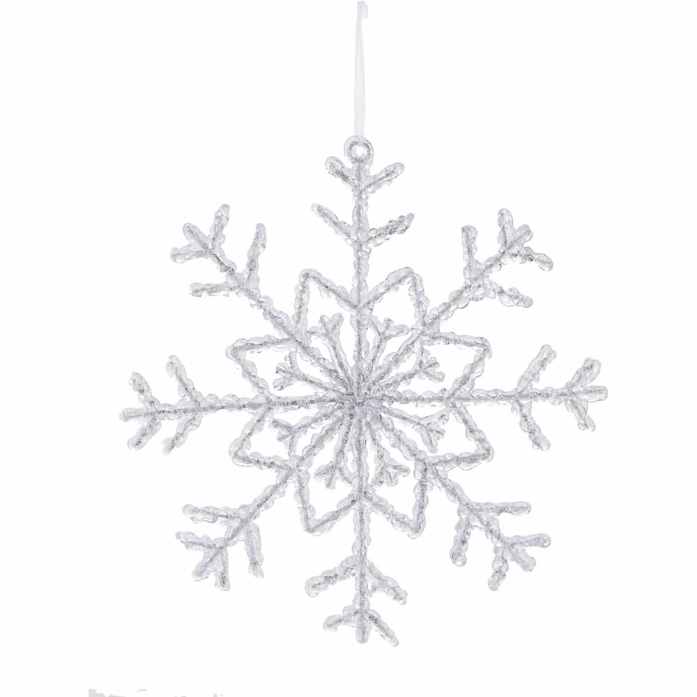 Wilko Glitters Large Snowflake Christmas Ornament Image 1