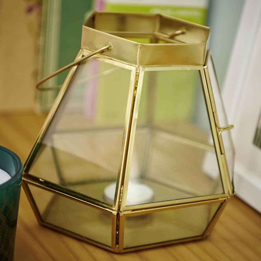 Wilko Glass and Metal Lantern Wilko
