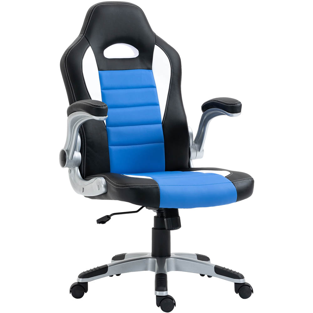 Portland Blue PU Leather Racing Gaming Chair Image 2