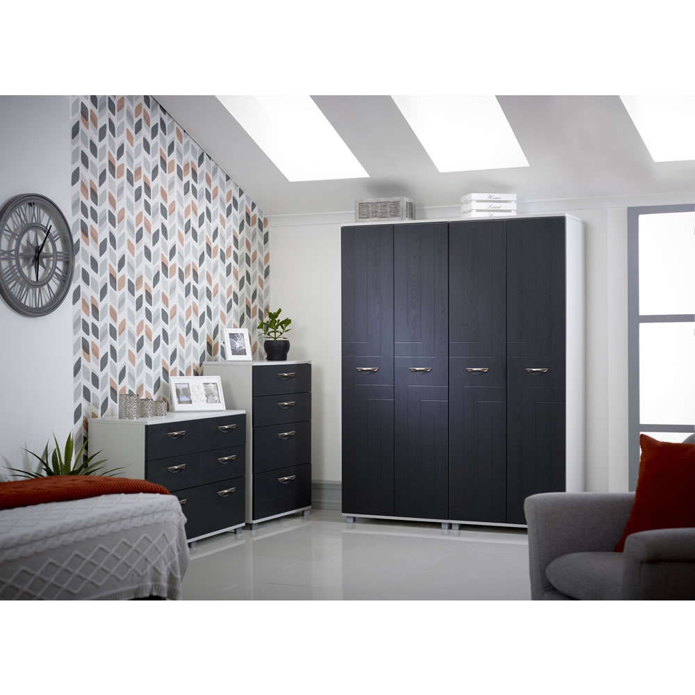 Barcelona Graphite and White 6 Drawer Midi Chest of Drawers Image 2