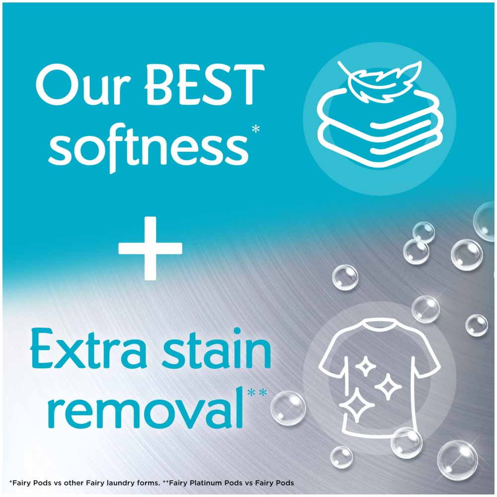 Fairy Platinum +Stain Remover Non Bio Pods Washing Liquid Capsules for Sensitive Skin 30 Washes Image 5