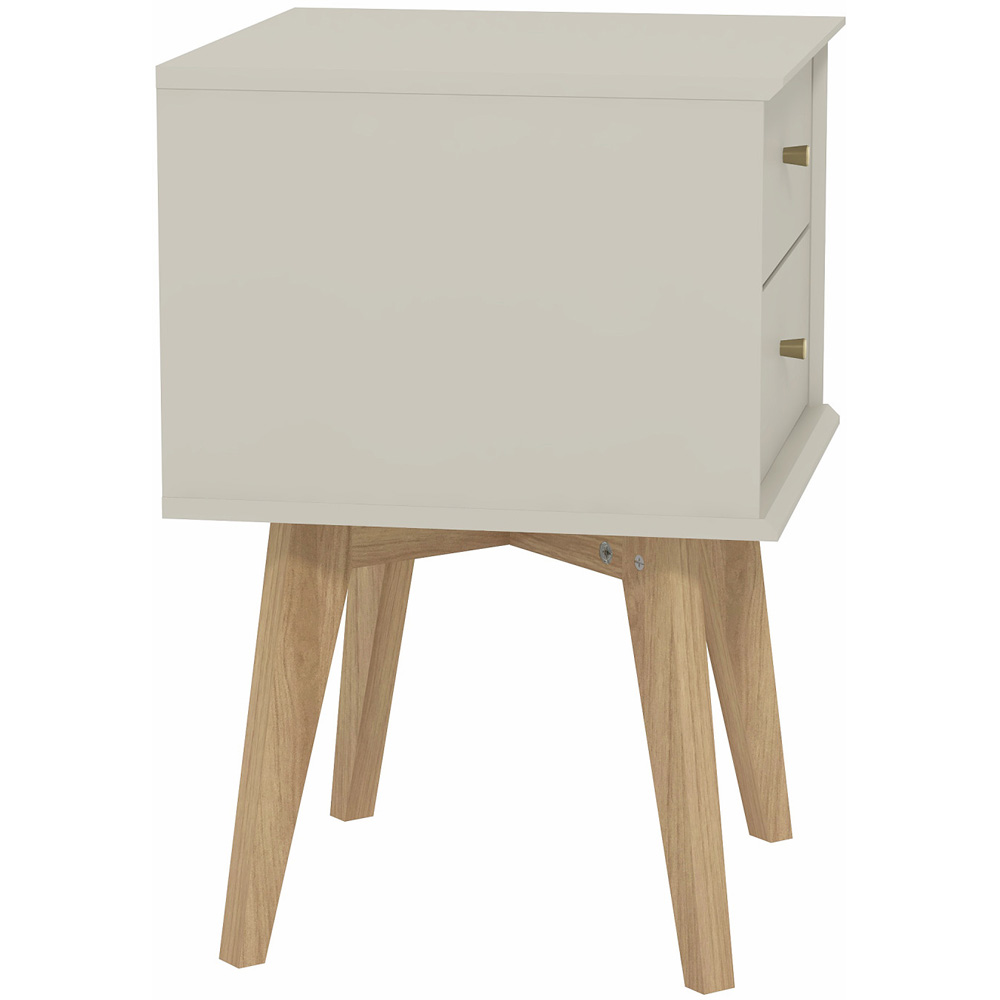 GFW Buckfast 2 Drawer White Side Table Image 4