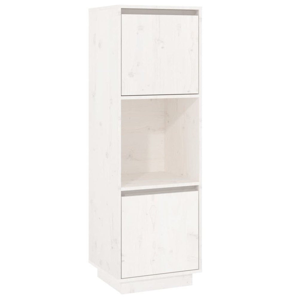 vidaXL 2 Door Single Shelf White Pine Wood Highboard Image 2