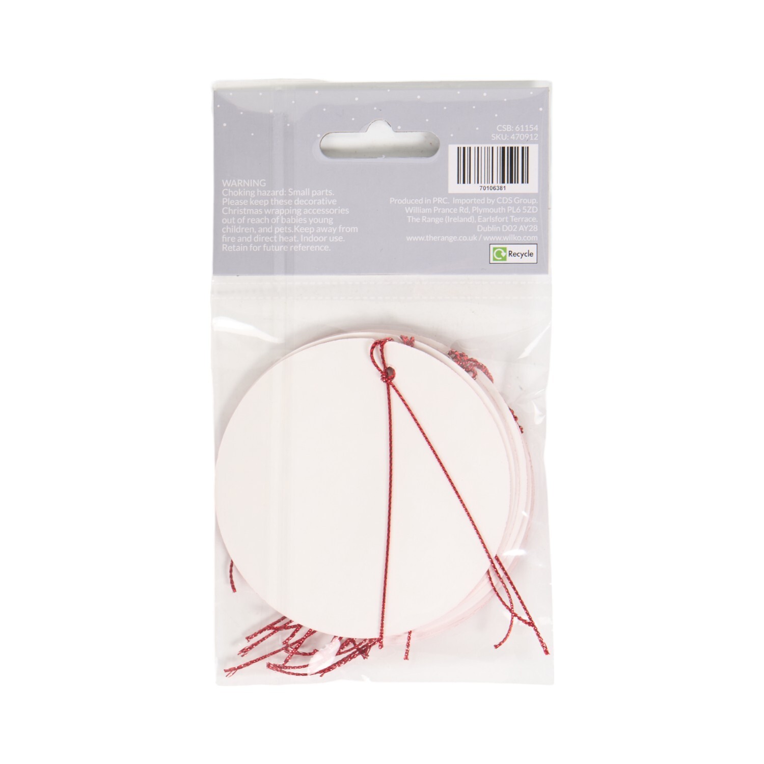 Pack of 12 Bow Gift Tags Red Image 3