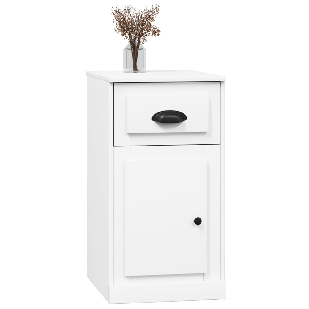 vidaXL Single Door Single Drawer White Side Cabinet Image 4