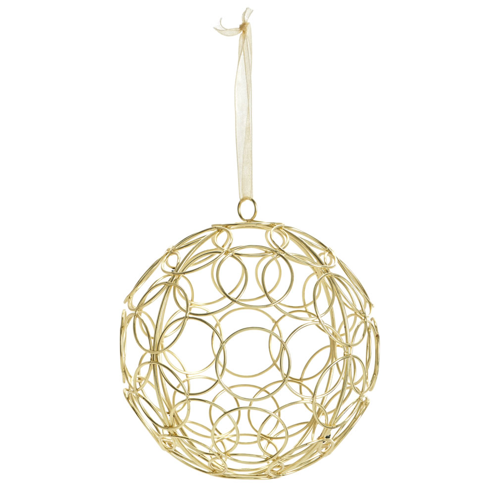 Wilko Large Midnight Magic Gold Wire Christmas Bauble Image 2