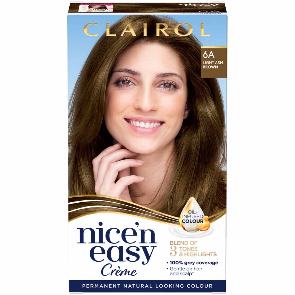 Clairol Nice'n Easy Light Ash Brown 6A Permanent Hair Dye Image 1