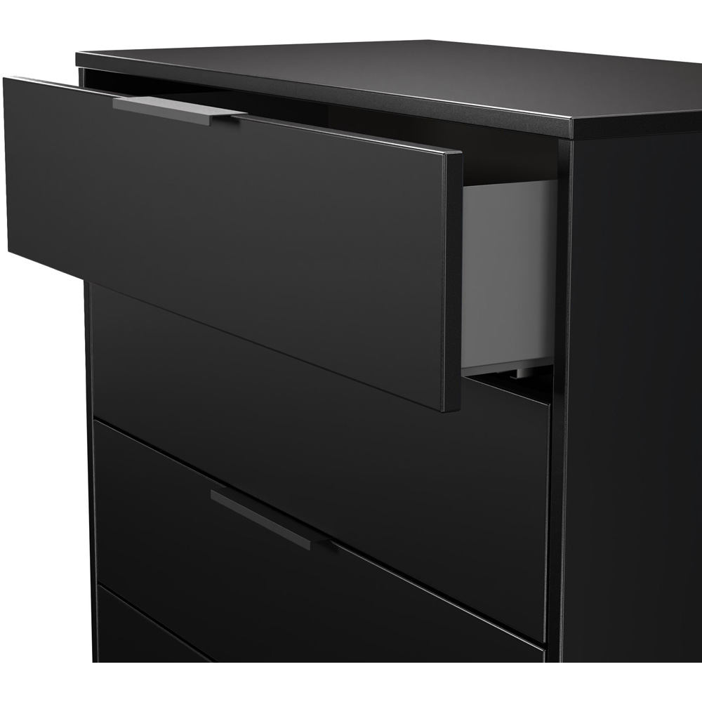Crowndale Hong Kong 5 Drawer Matt Black Chest of Drawers Ready Assembled Image 6
