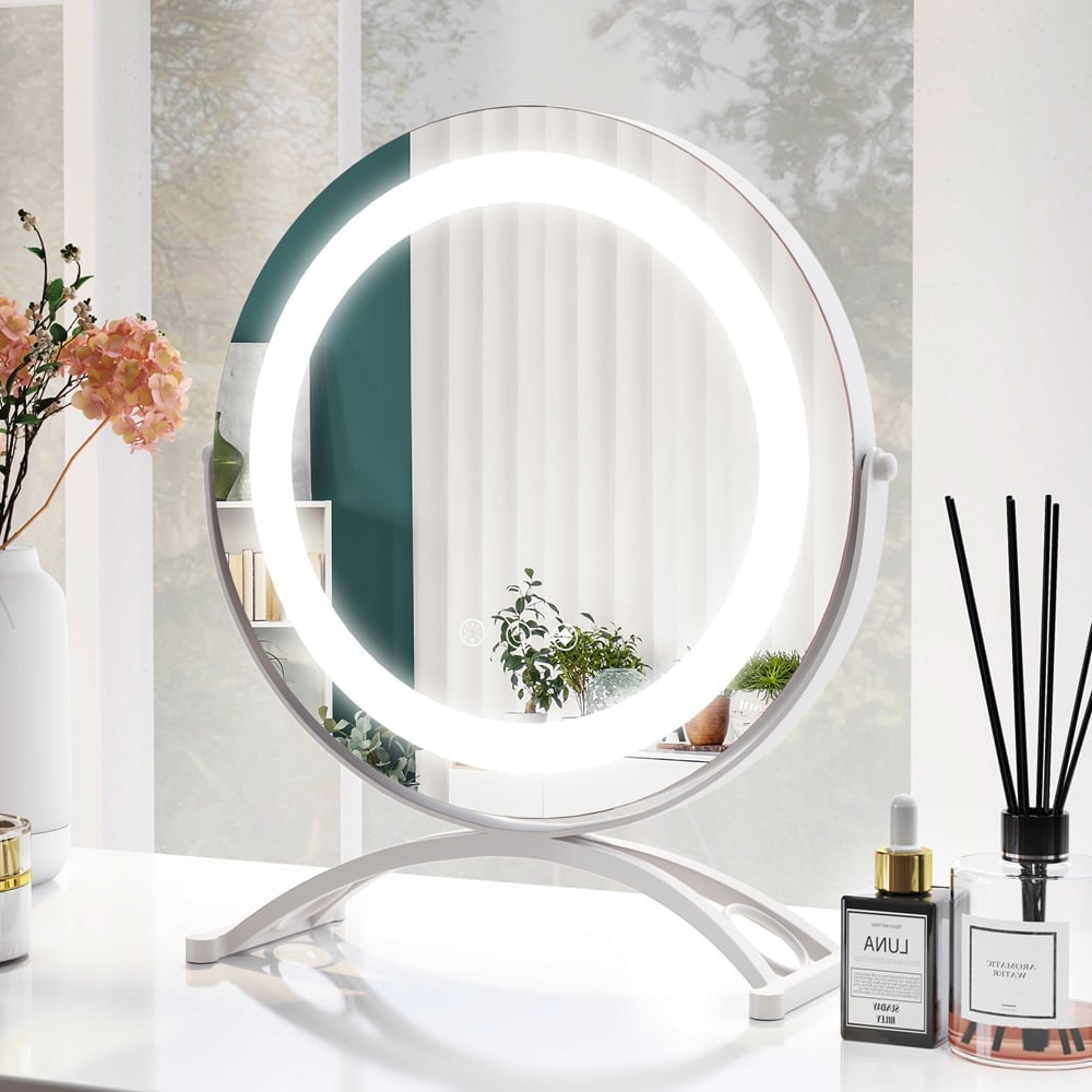 Costway White LED Smart Touch Makeup Vanity Mirror 30cm Image 2