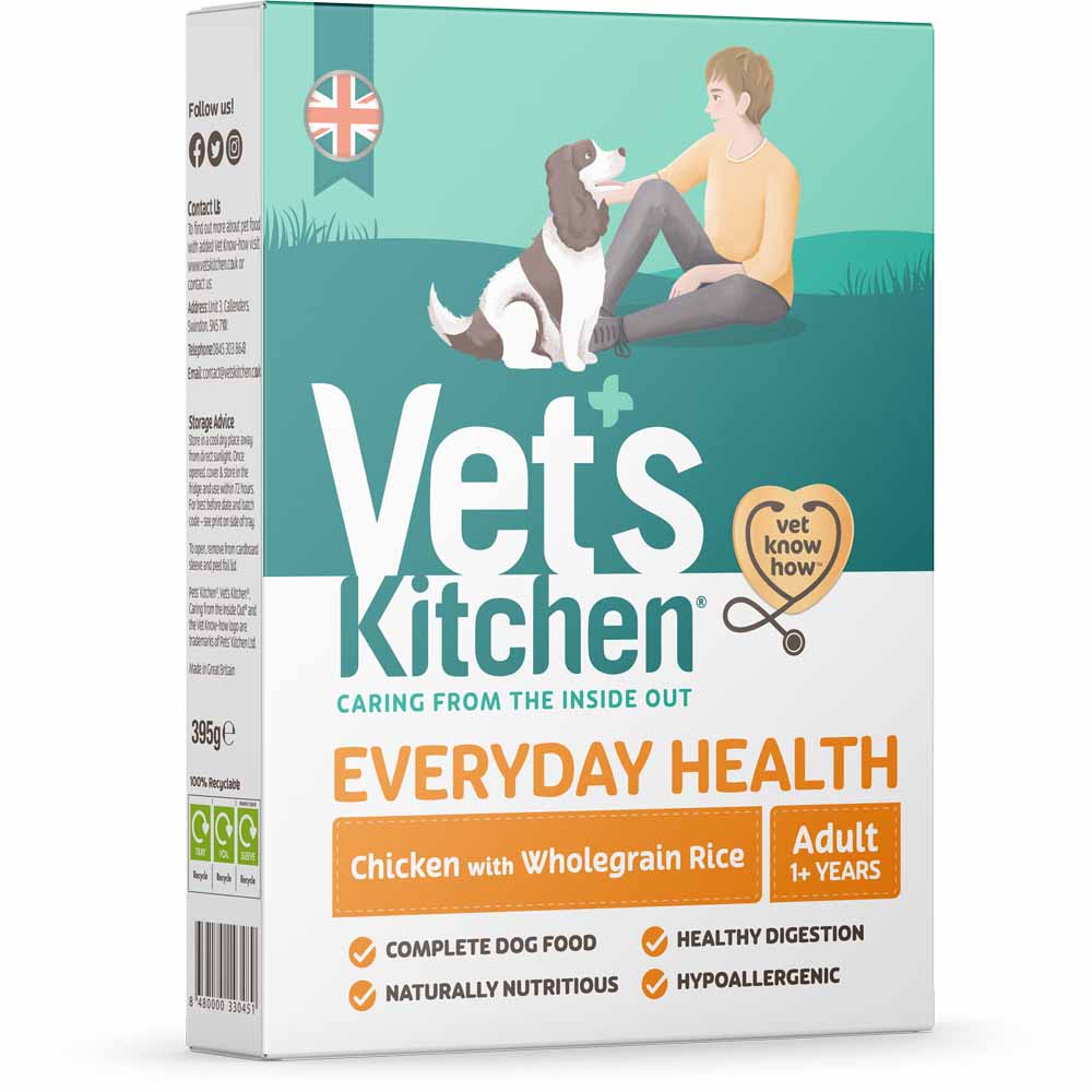 Vet's Kitchen Everyday Health Wet Dog Food Chicken with Wholegrain Rice 395g Image