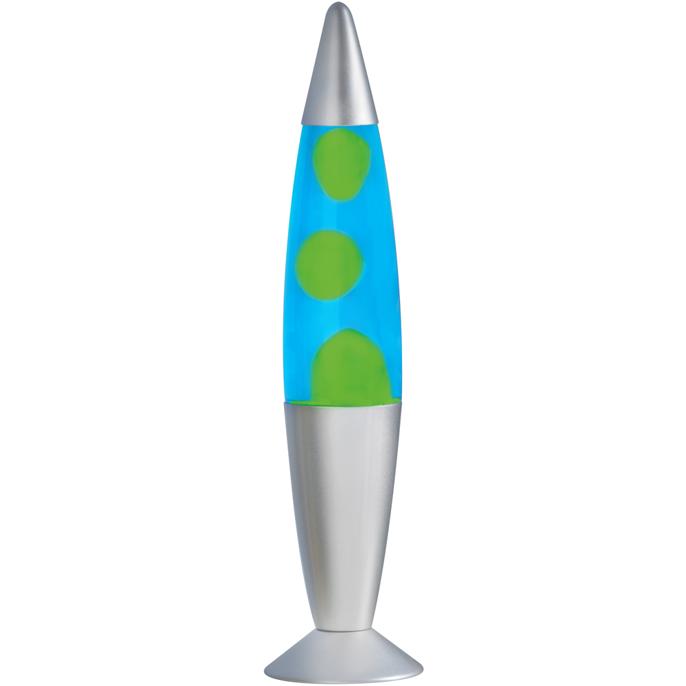 Global Gizmos Blue Liquid and Green Wax Lava Lamp 16 inch Image 1