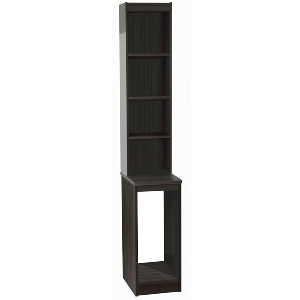 R White Cabinets 4 Shelf Desktop Tower Storage with Hutch Black Image 2