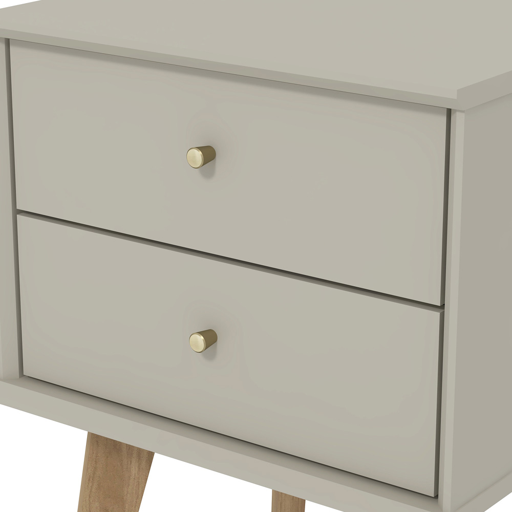 GFW Buckfast 2 Drawer White Side Table Image 7
