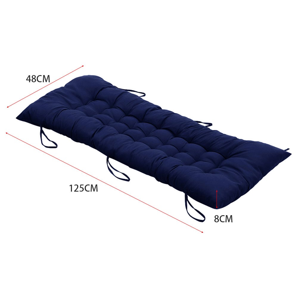 Living and Home Dark Blue Thick Soft Chaise Lounge Garden Chair Cushion Image 6