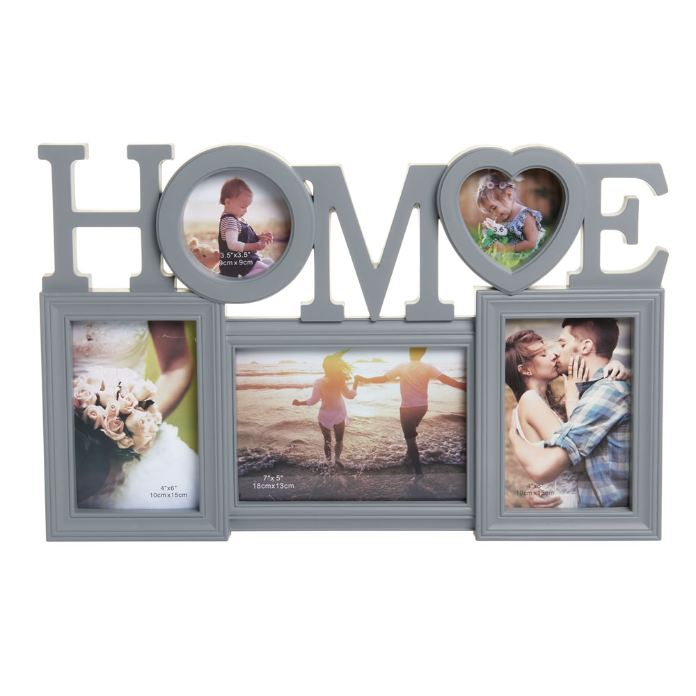 Wilko Grey 5 Multi Aperture  Home Photo Frame 6 x 4 Inch Image 1