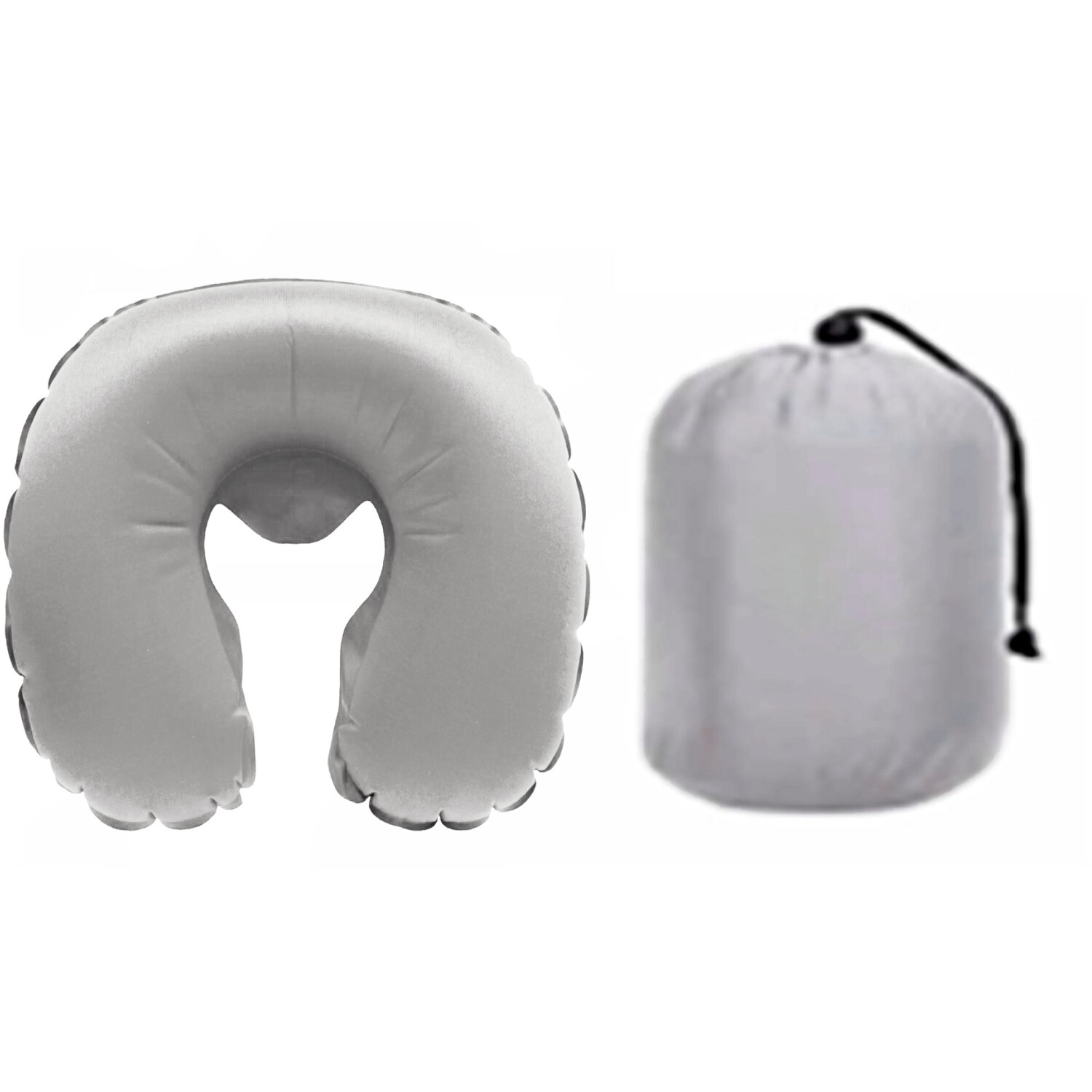 Inflatable Travel Neck Pillow - Grey Image 2