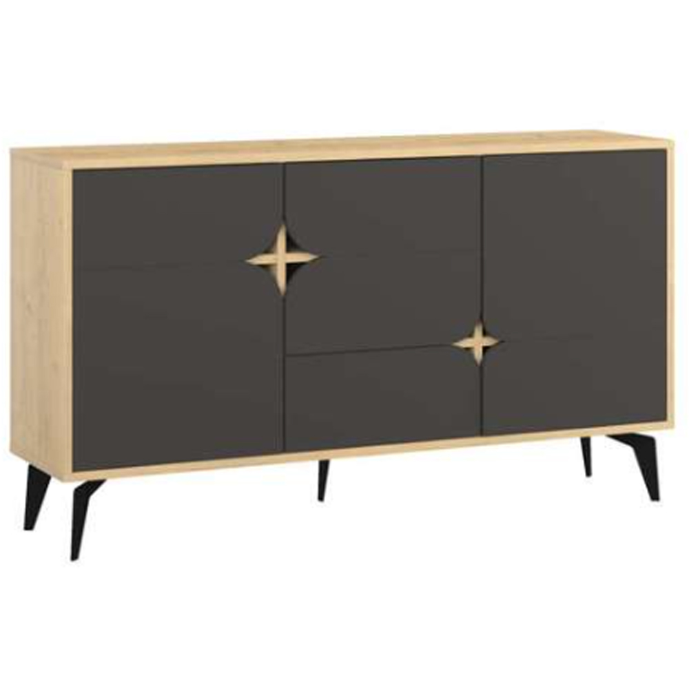 Decortie Spark 4 Door Oak and Anthracite Sideboard Image 2