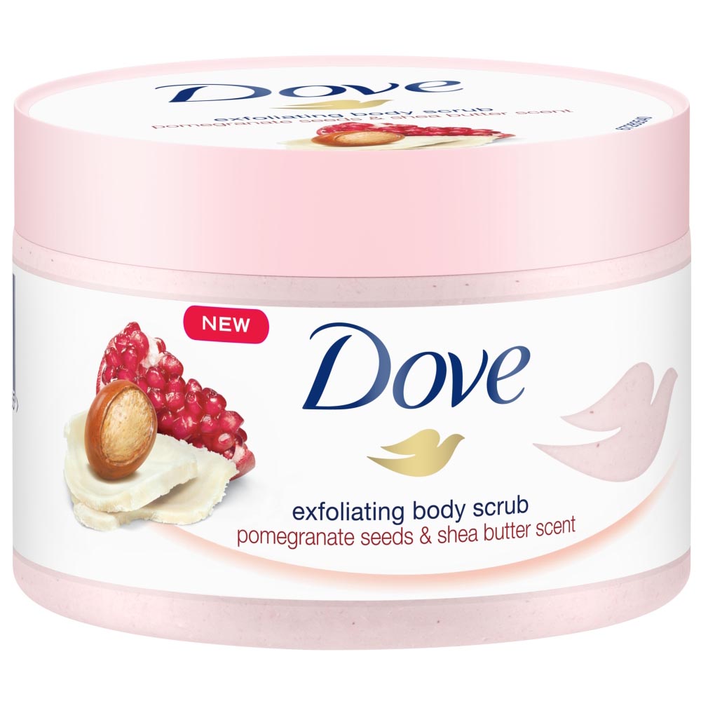 Dove Shower Body Scrub Jar Pomegranate 225ml Image 3