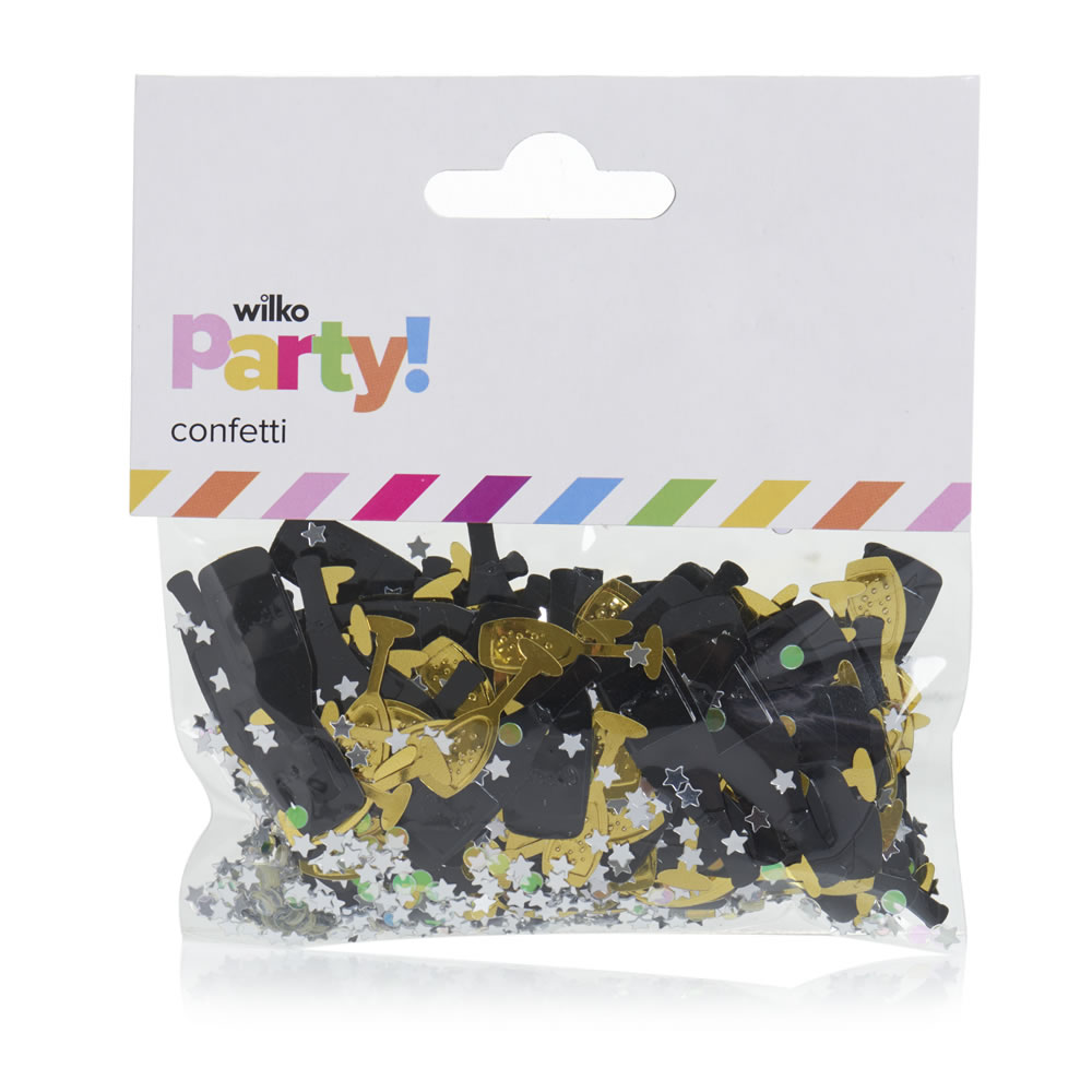 Wilko Party Cheers Table Silver/Black/Gold        Confetti Image