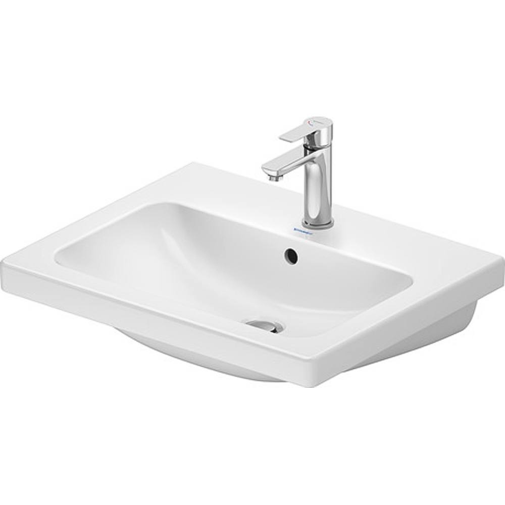 Duravit D-Code Single Tap Hole White High Gloss Wash Basin 600 x 480mm Image