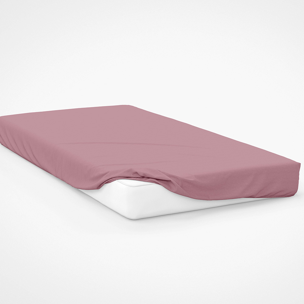 Serene Double Misty Rose Fitted Bed Sheet Image 2