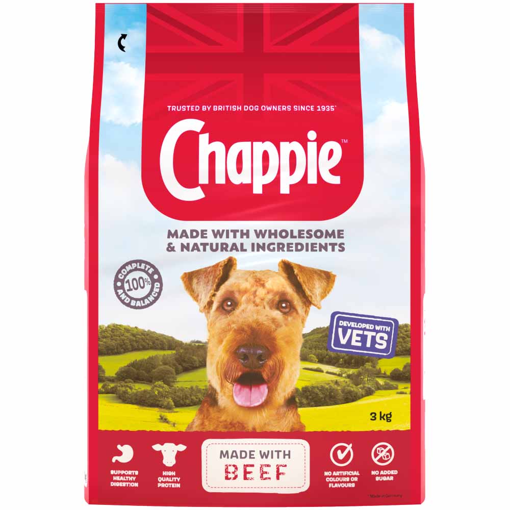Chappie Dry Beef Wholegrain Cereal Dog Food 3kg Image 2