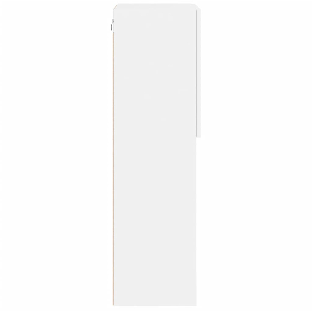 vidaXL Single Door 3 Shelf Tall TV Cabinet with LED Lights Image 6