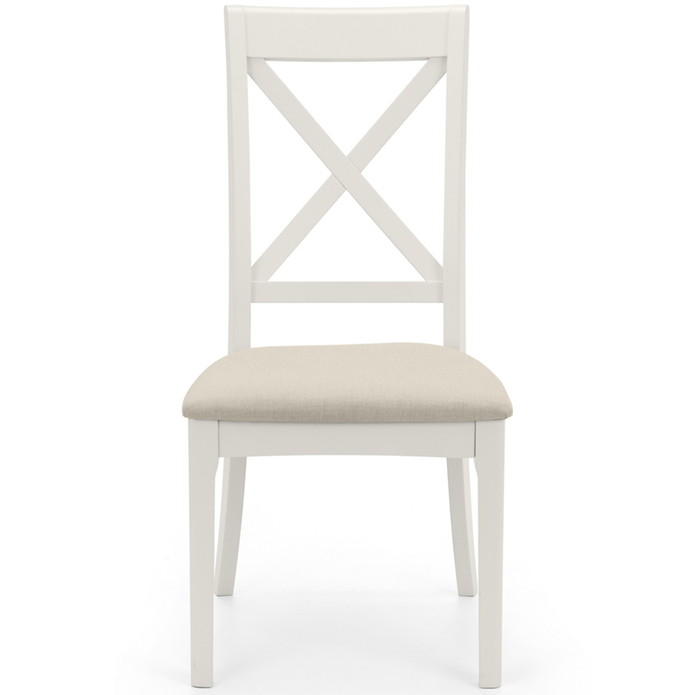 Julian Bowen Provence Set of 2 Ivory and Grey Dining Chair Image 4