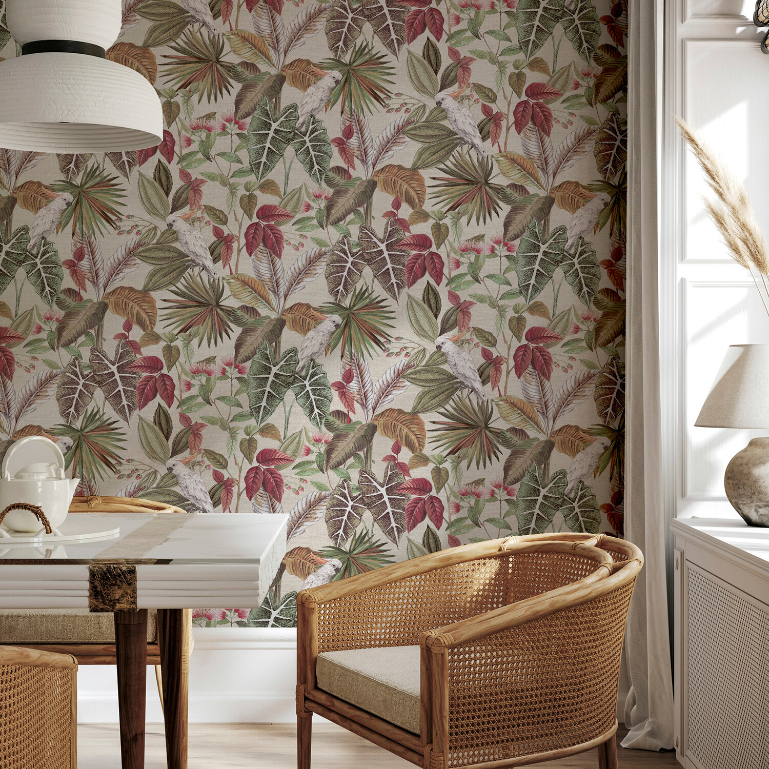 Vintage Tropical Wallpaper	 - Multicolour Image 5