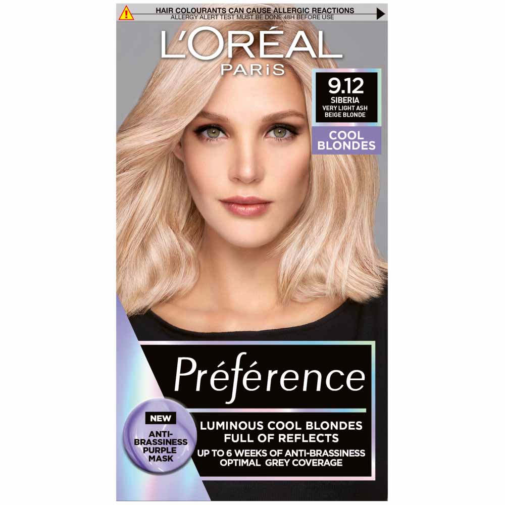 L'Oreal Paris Preference 9.12 Siberia Very Light Ash Beige Blonde Permanent Hair Dye Image 1