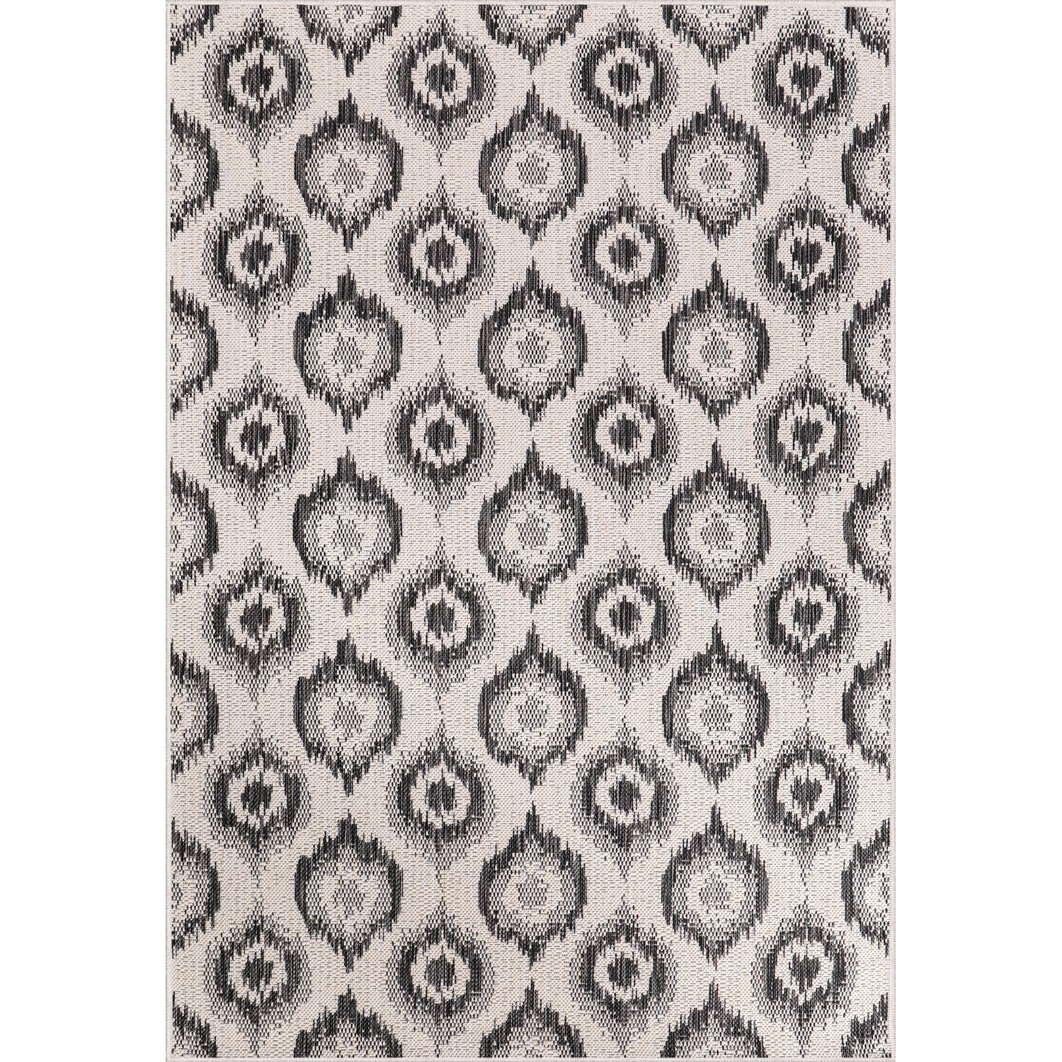 Scandi Feather Geometric Rug  - Black and Neutral / 160cm Image 1
