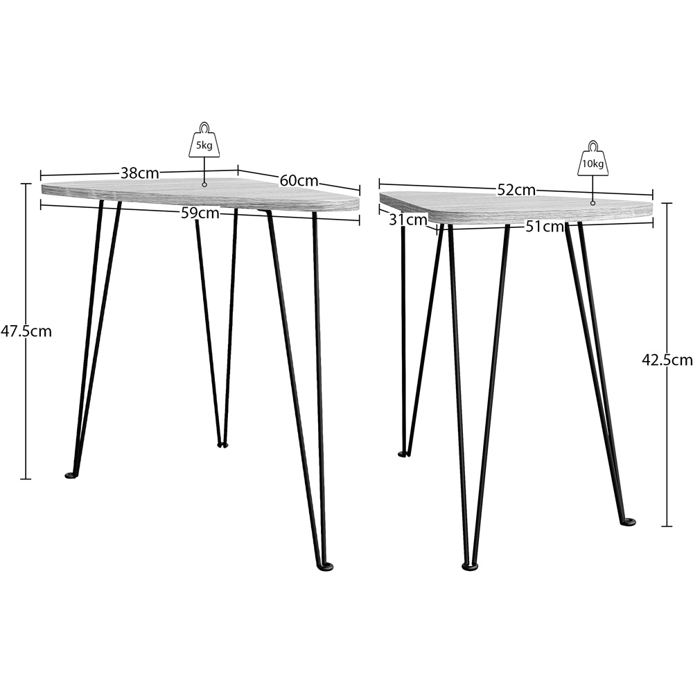 Vida Designs Brooklyn Grey Nest of Oval Tables Set of 2 Image 8