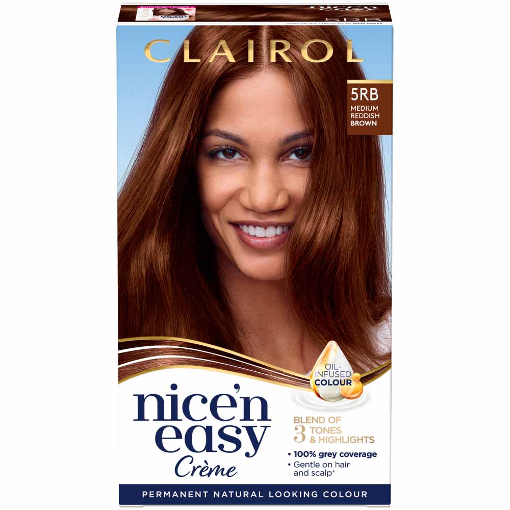 Clairol Nice'n Easy Medium Reddish Brown 5RB Permanent Hair Dye | Wilko