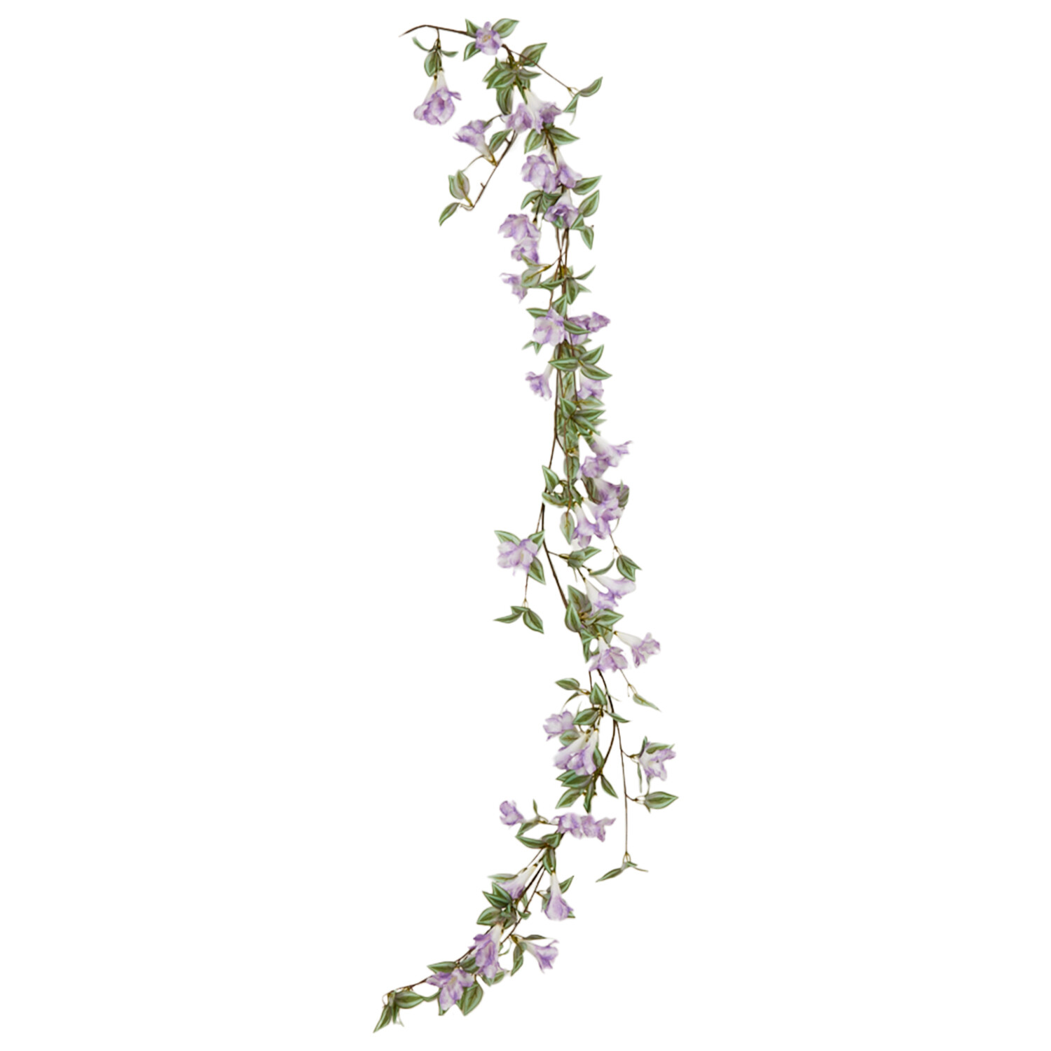 Morning Glory Garland - Green and Purple Image 1
