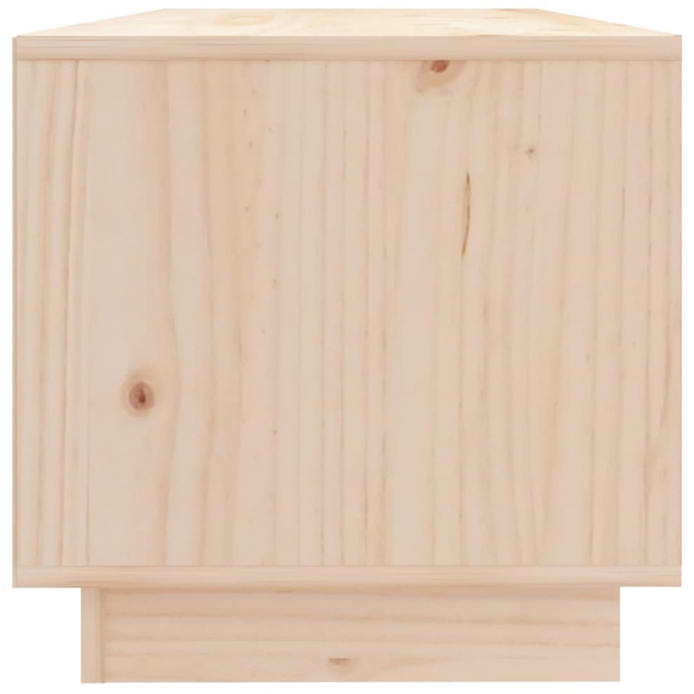 vidaXL Single Open Shelf Natural Solid Wood Pine TV Cabinet Image 4