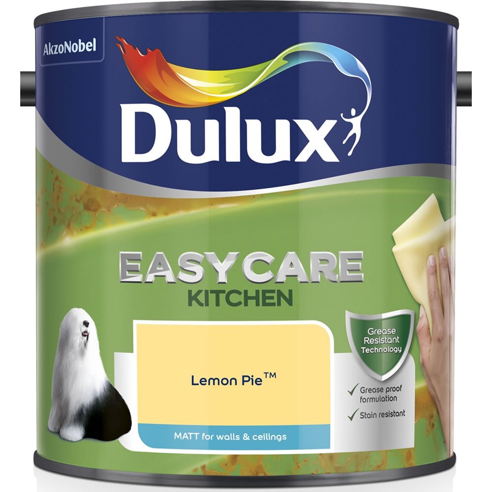 Dulux Easycare Kitchen Lemon Pie Matt Emulsion Paint 2.5L Image 2