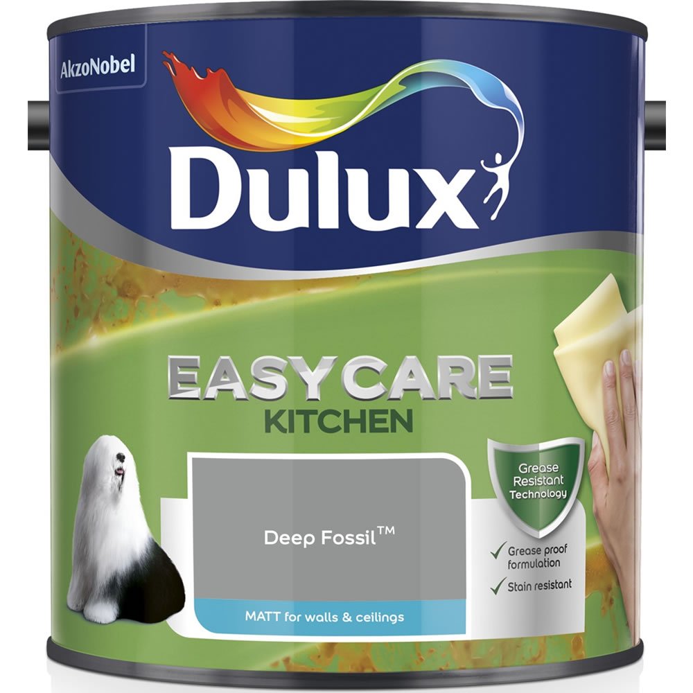 Dulux Easycare Kitchen Deep Fossil Matt Emulsion Paint 2.5L Image 2