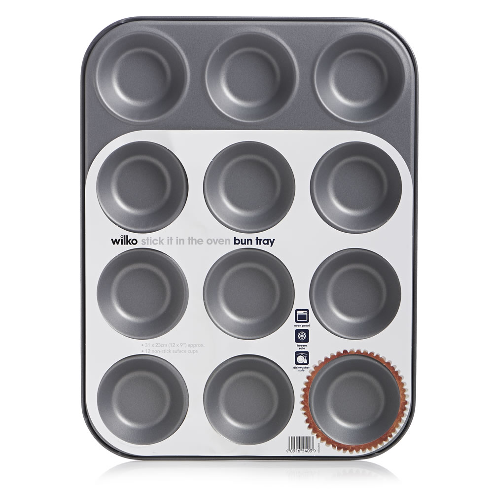 Wilko 12 Cup NonStick Bun Sheet 32 x 24cm Wilko