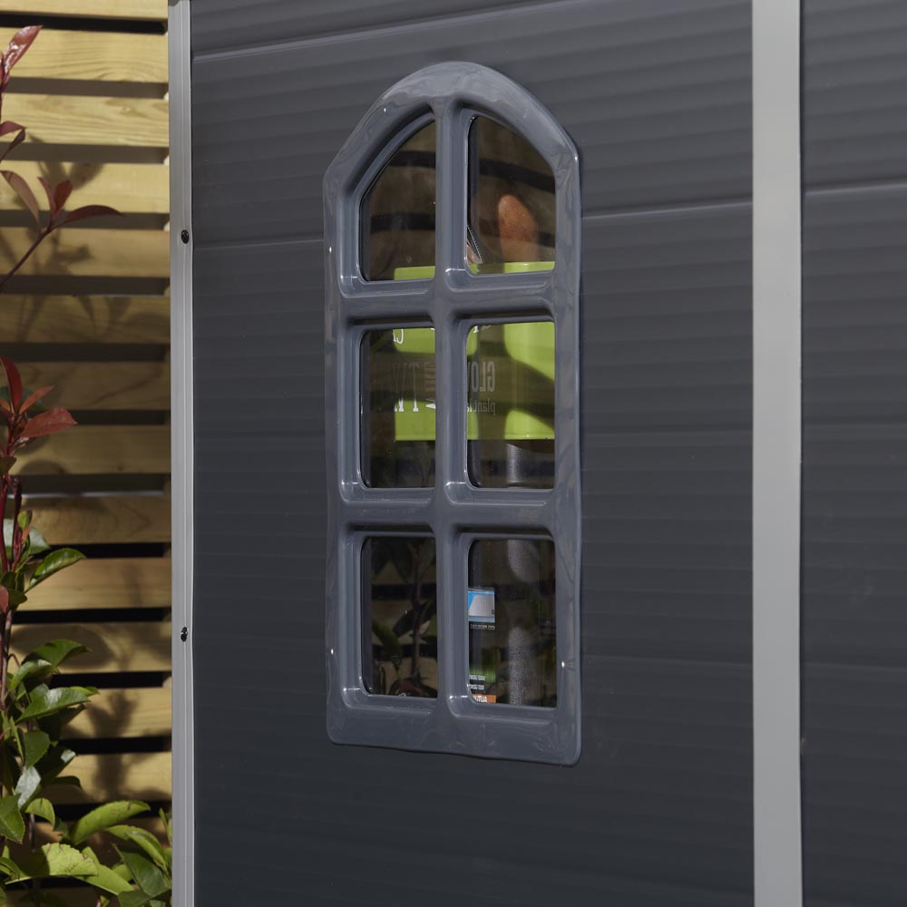 Rowlinson 8 x 6ft Dark Grey  Airevale Plastic Garden Shed Image 10