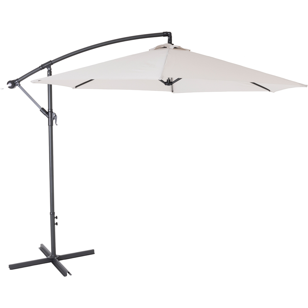 Charles Bentley Light Grey Hanging Cantilever Parasol 3m Image 1