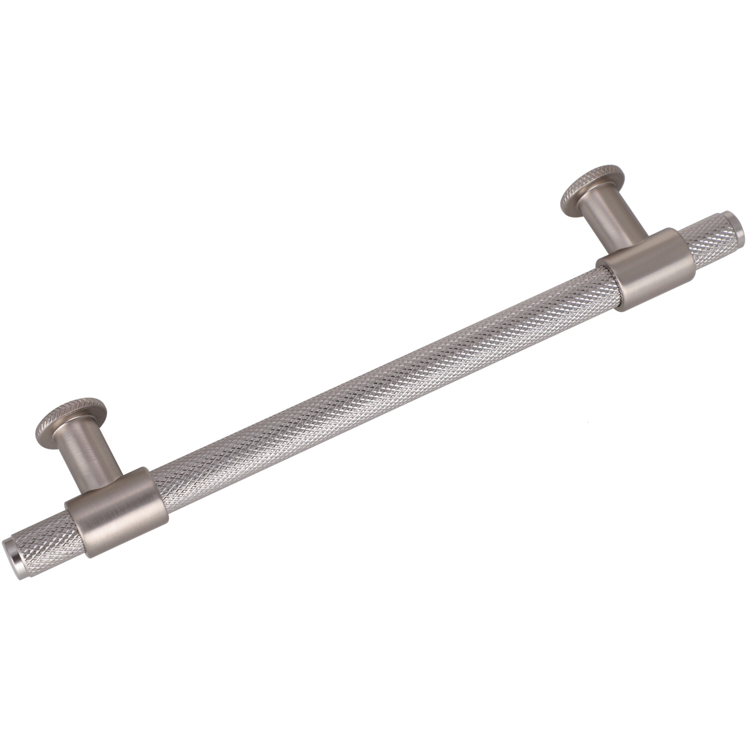 Pack of 2 Fulham Knurl T Bar Cabinet Handles Brushed Nickel 192 mm Image 2