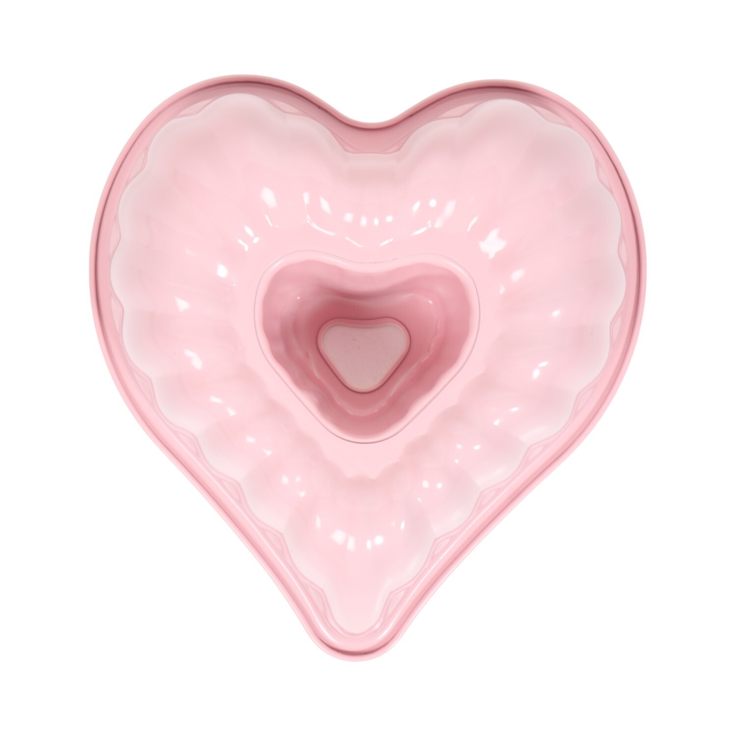 Heart Shaped Fluted Cake Pan Pink Image 2
