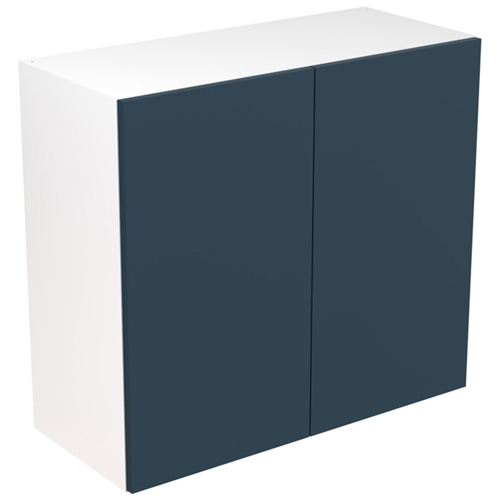 Kitchen Kit Slab Supermatt Blue Wall Kitchen Cabinet Flatpack 800mm Image 1