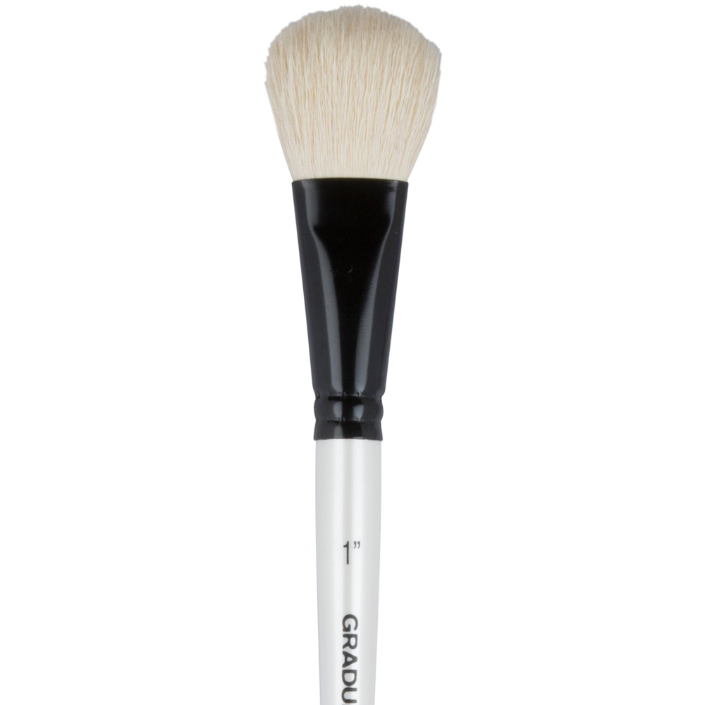 Daler-Rowney Graduate White Goat Oval Wash Short Handle Brush - 1 inch Image 2