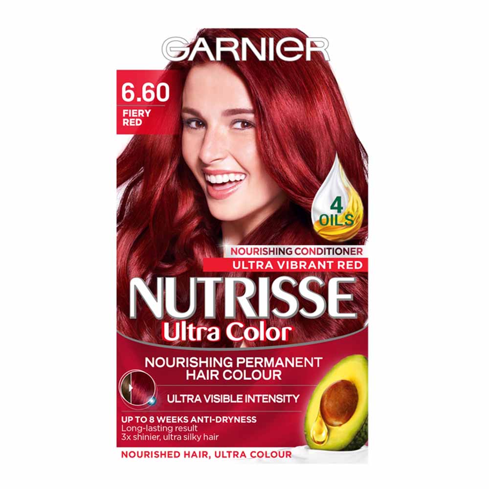 sirene ved siden af Erobrer Garnier Nutrisse 6.60 Ultra Fiery Red Permanent Hair Dye | Wilko