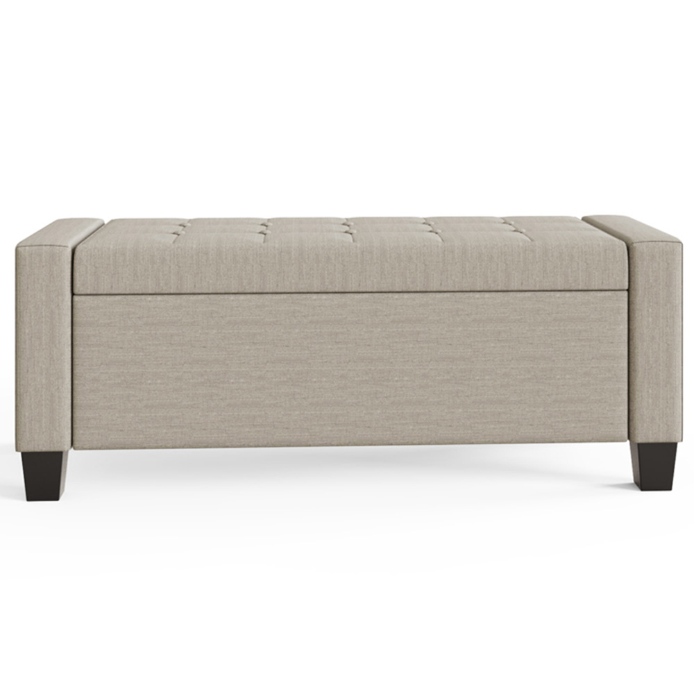 GFW Verona Natural Fabric Ottoman Storage Bench Image 3