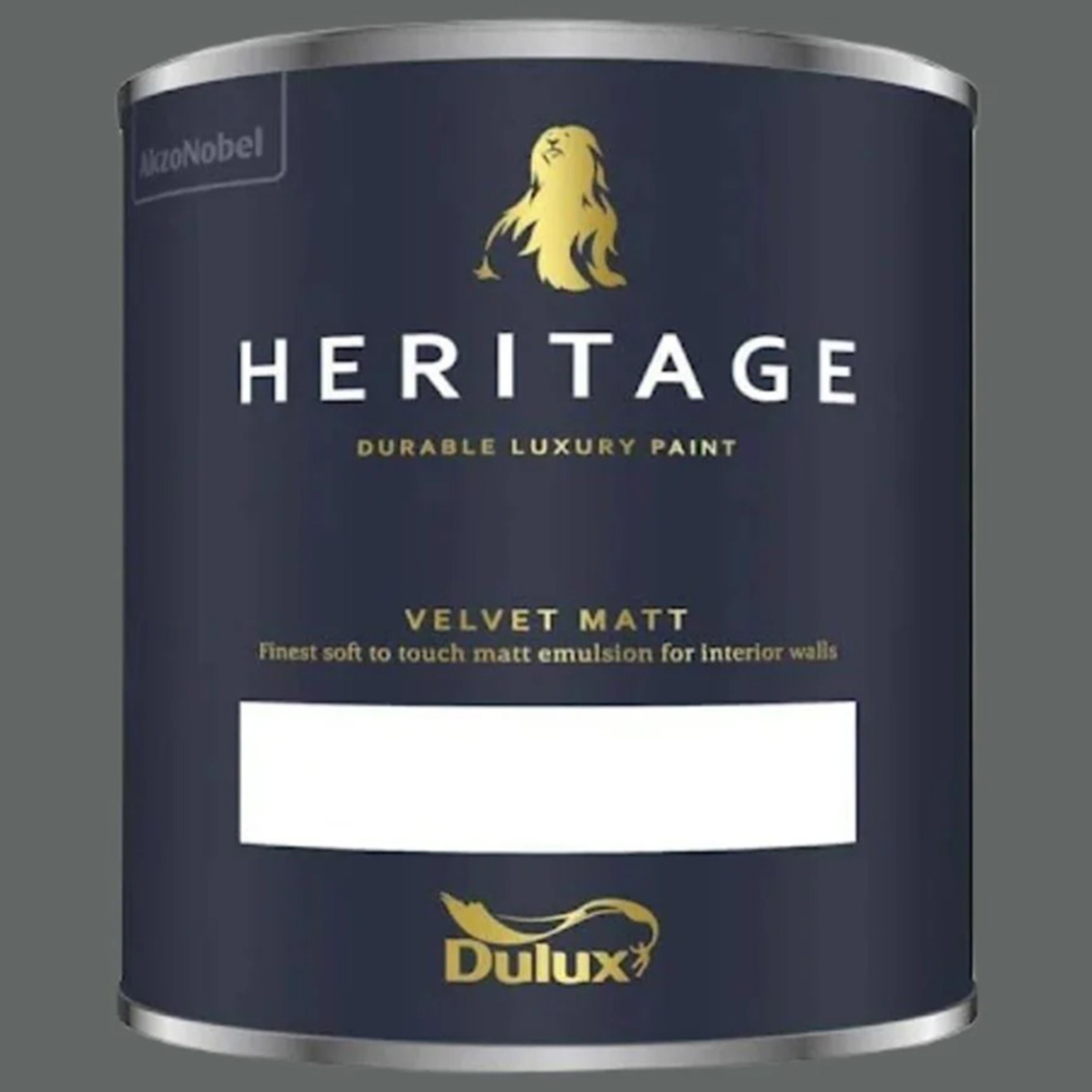 Dulux Heritage Walls and Ceilings Forest Grey Velvet Matt Emulsion Paint 1L Image 2
