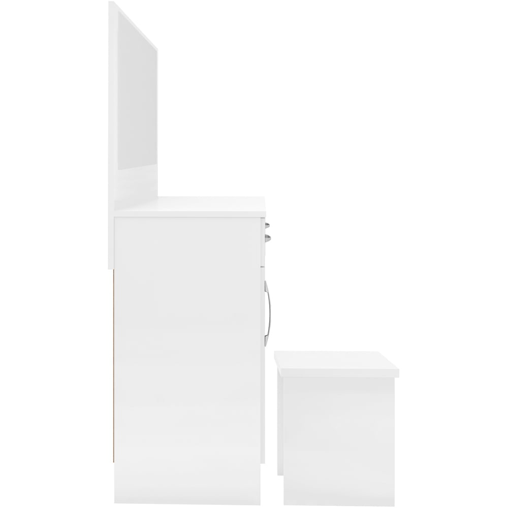 Seconique Nevada White Gloss Dressing Table Set with Mirror Image 5