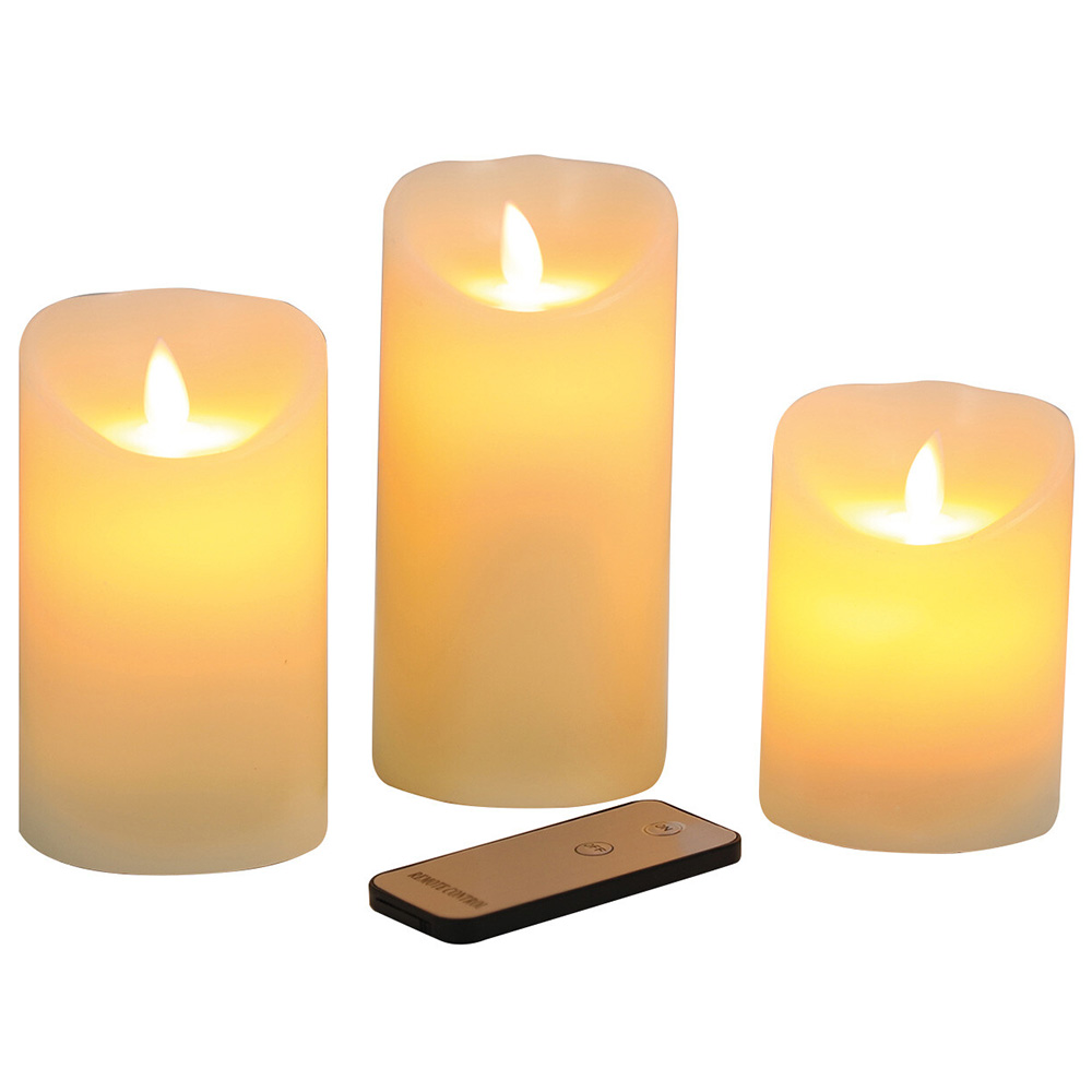 Moving Flame LED Candle with Remote Control 3 Set Image