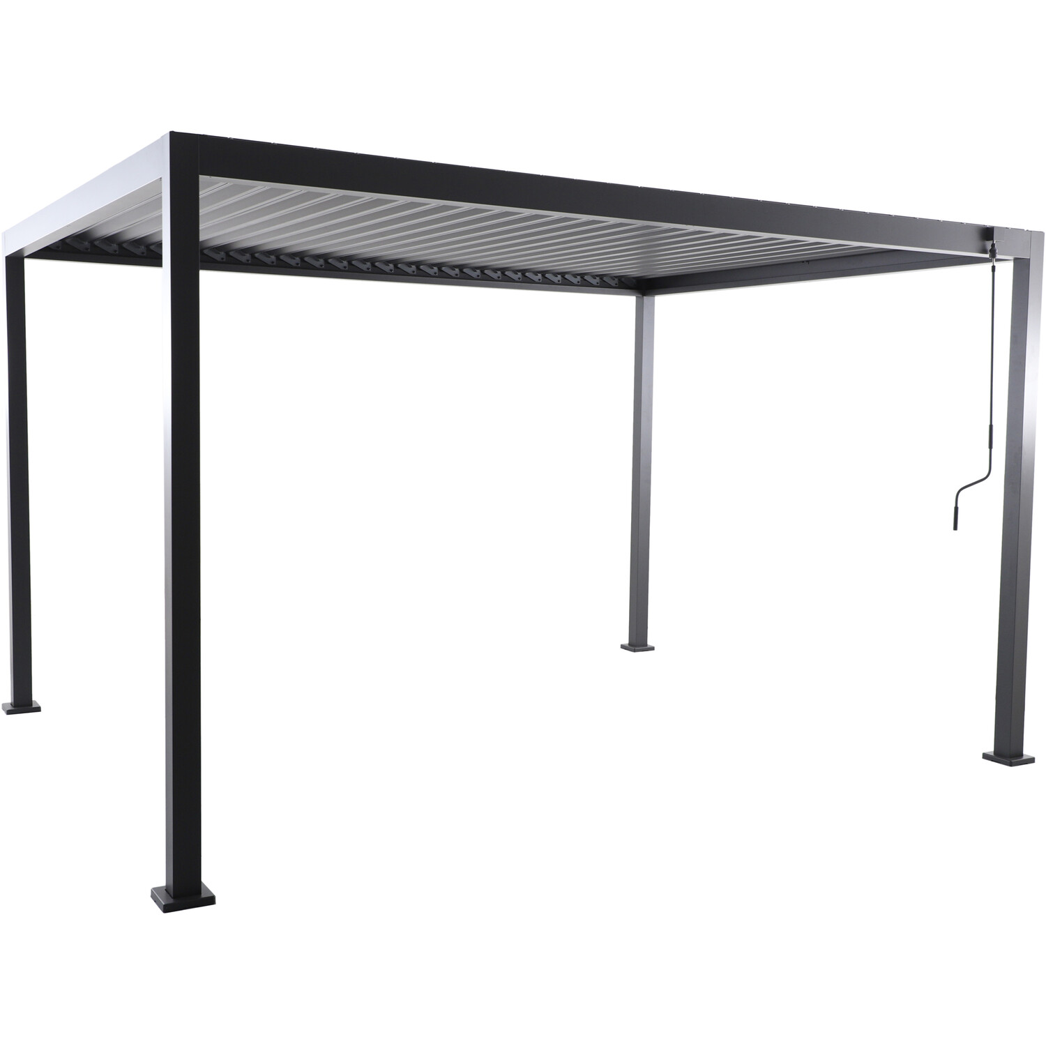 Ezra Aluminium and Steel Pergola Black 4 m Image 2